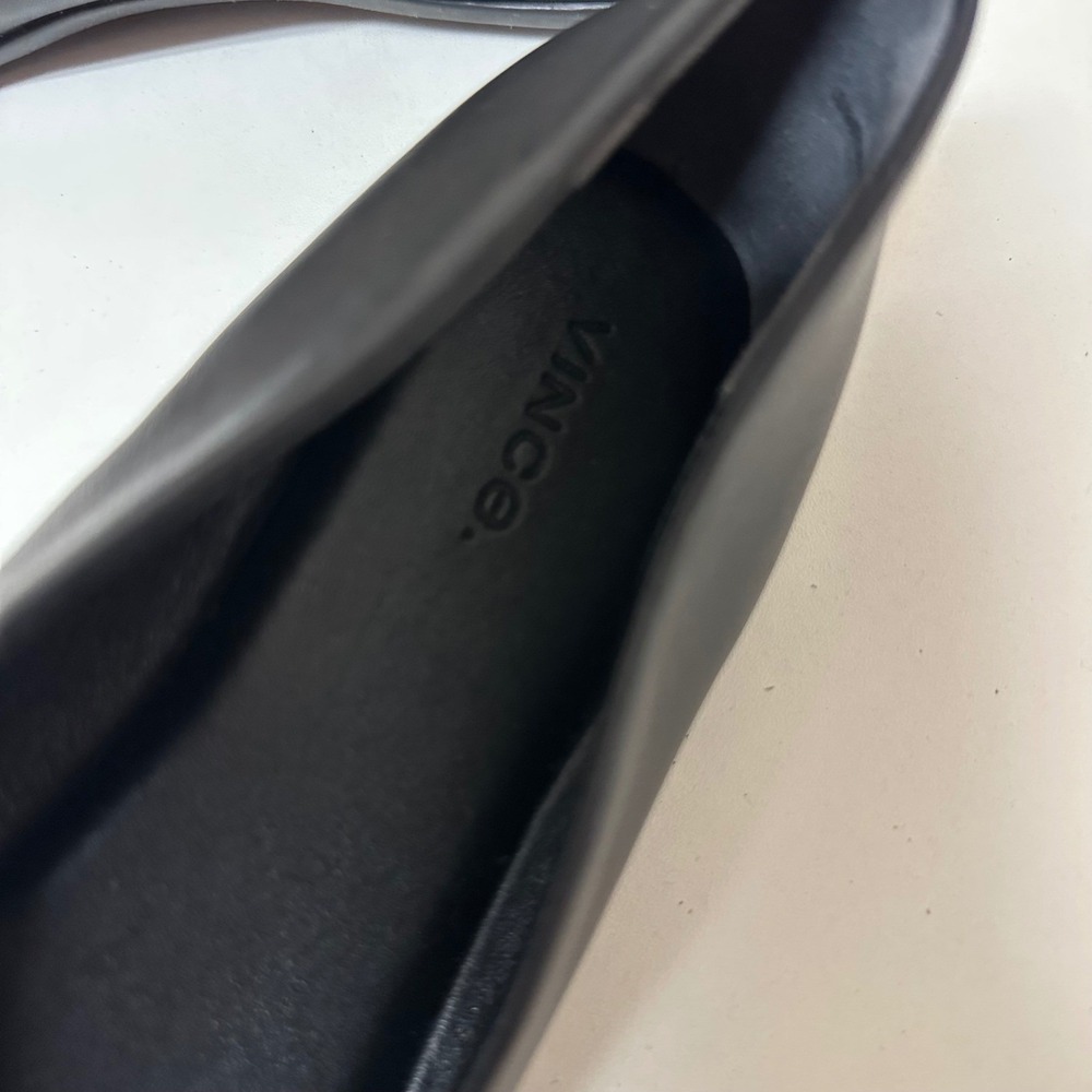 Vince Lex Black Leather Pointed Toe Ballet Flats Womens 8.5 M EUR 38.5 - Picture 7 of 8